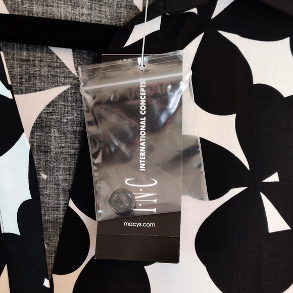 INC International Concepts Butterfly Field Dress Size 16 BW Cotton Pockets NWT - Picture 9 of 16